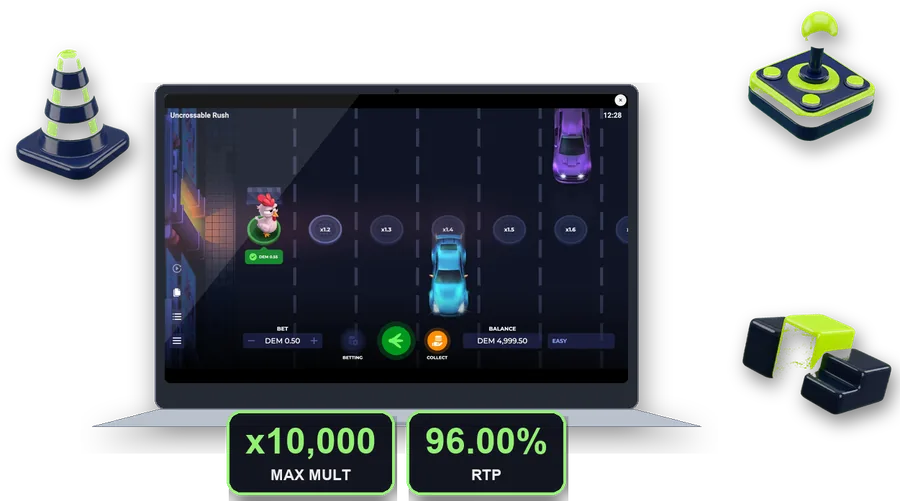Uncrossable Rush on screen with the key figures of this section
