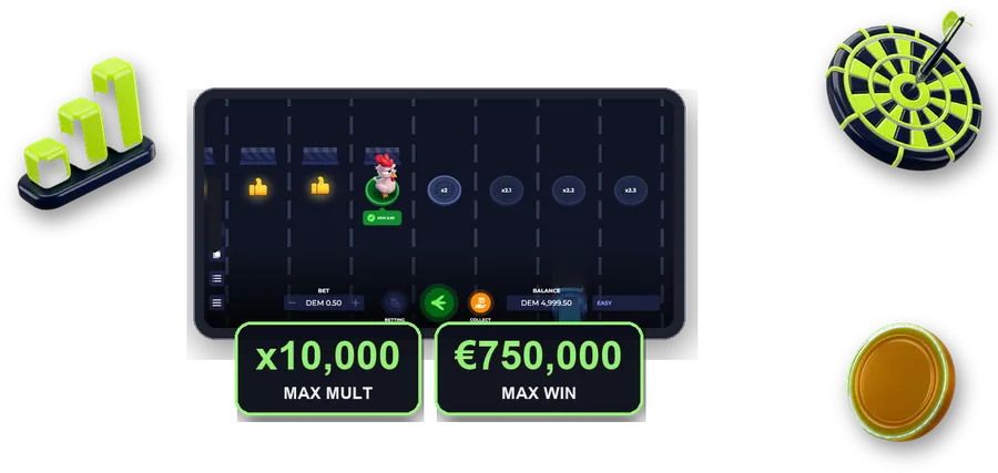 Uncrossable Rush on screen with the key figures of this section