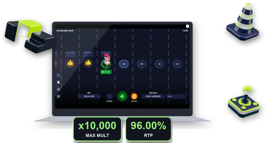 Uncrossable Rush on screen with the key figures of this section