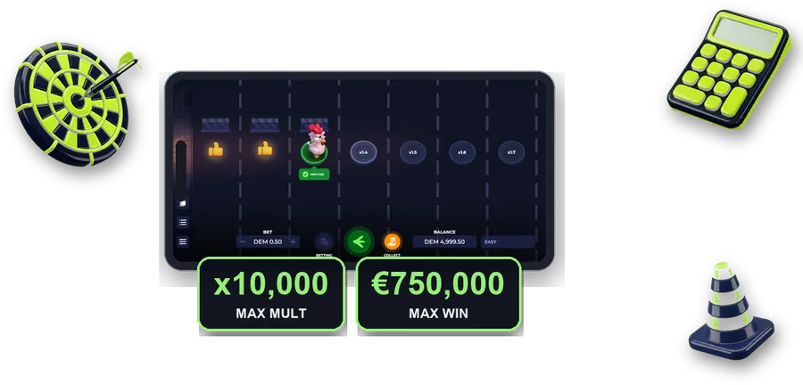 Uncrossable Rush on screen with the key figures of this section